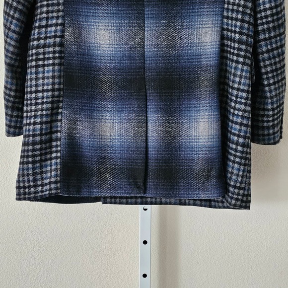 AVEC LES FILLES Wool Blend Double Breasted Mixed Plaid Blazer Jacket Sz S - Picture 10 of 15